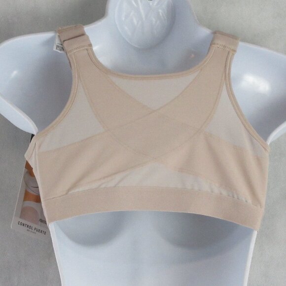 Leonisa Women's Back Support Posture Corrector Wireless Bra, Light Beige, 32C - Picture 4 of 7